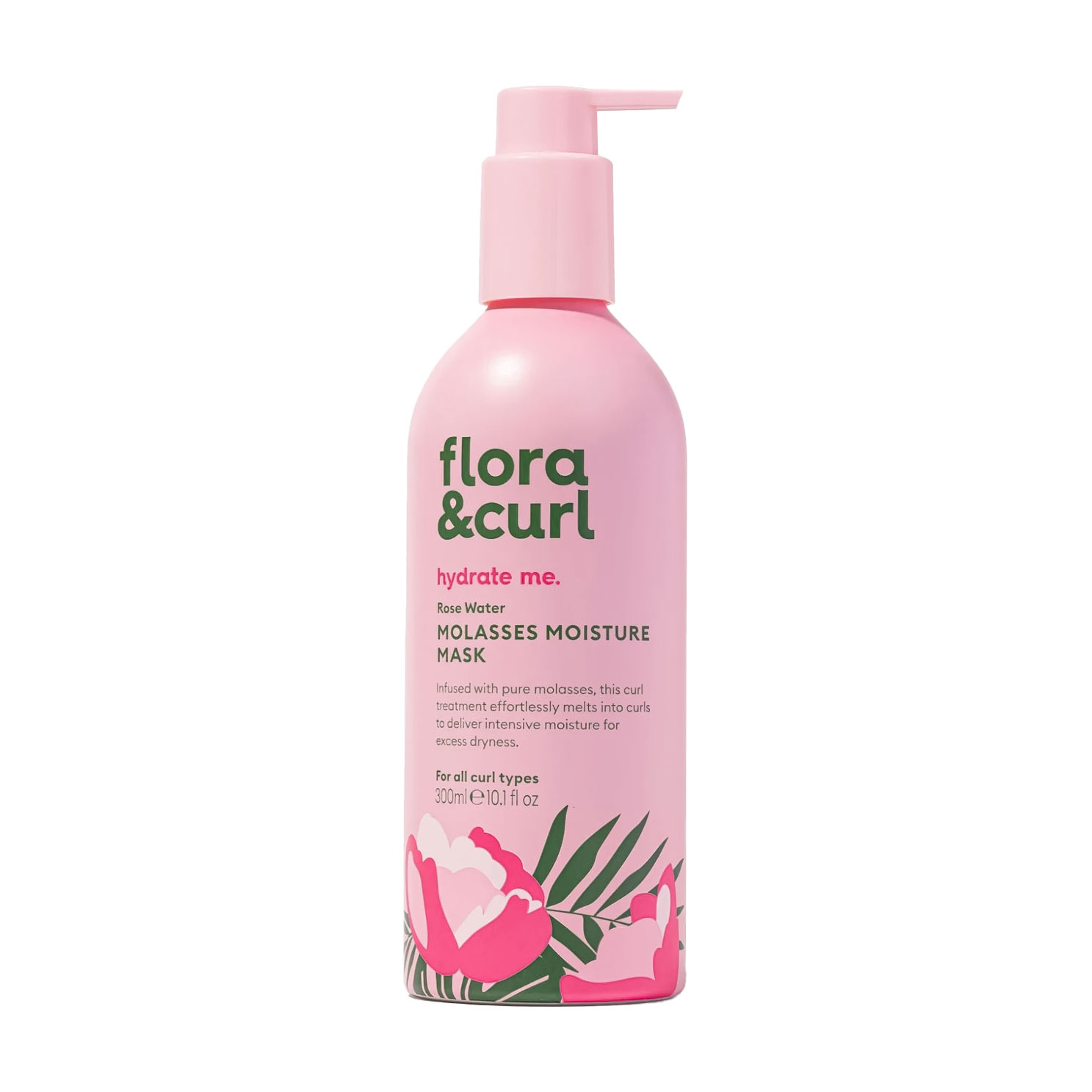 Зволожувальна маска Flora &amp; Curl Hydrate Me Rose Water Molasses Moisture Mask для кучерявого волосся, 300 мл